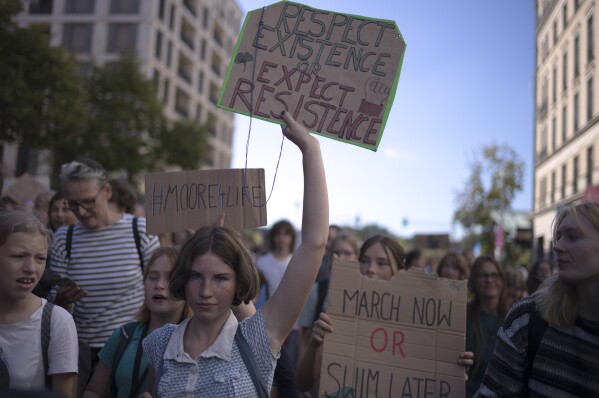 Climate strike view from out 2025 building hoax